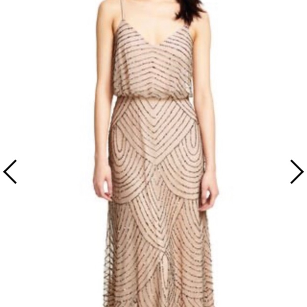 Adrianna Papell Blouson Beaded Gown